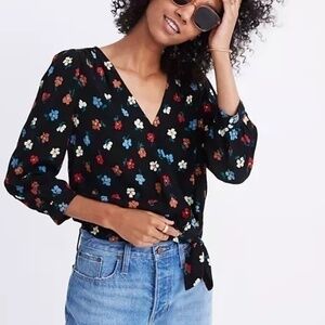 Madewell Wrap Top in Pressed Flowers sz XS